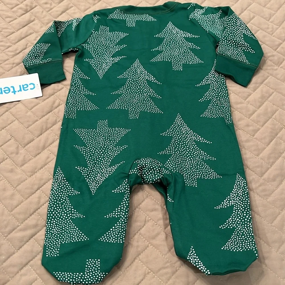 Baby Carter's Christmas Tree Snap-Up Cotton Sleep & Play/NWT/3M